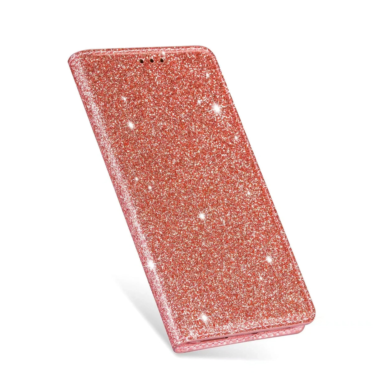 Glitter Wallet Case iPhone 18 Pro/Max, Rose Gold