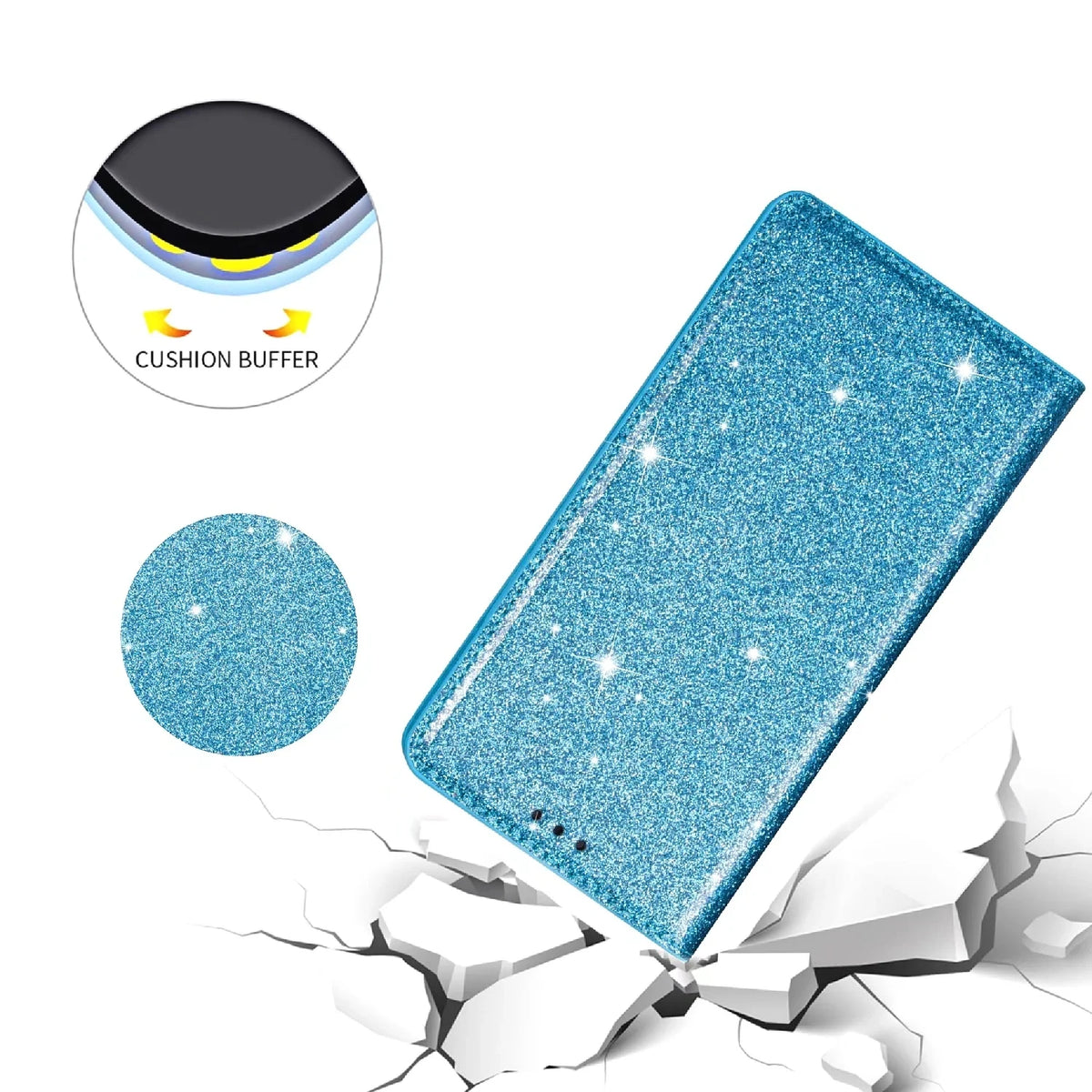 Glitter Wallet Case iPhone 18 Pro/Max, slim profile