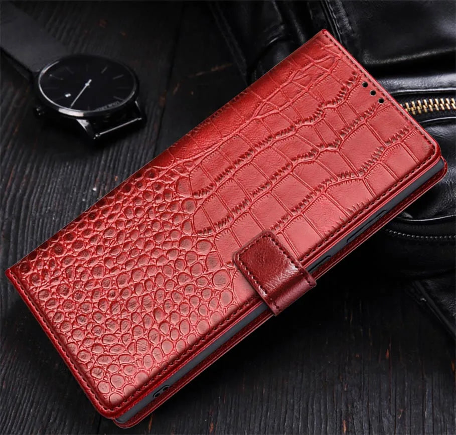 Crocodile Wallet Case Galaxy S22-S26, Red