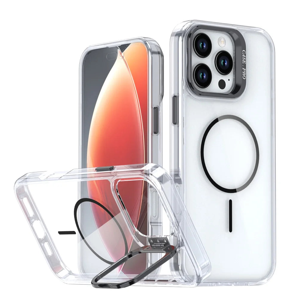 Clear MagSafe Case with Camera Lens Stand for iPhone 11-18 - Product View 10
