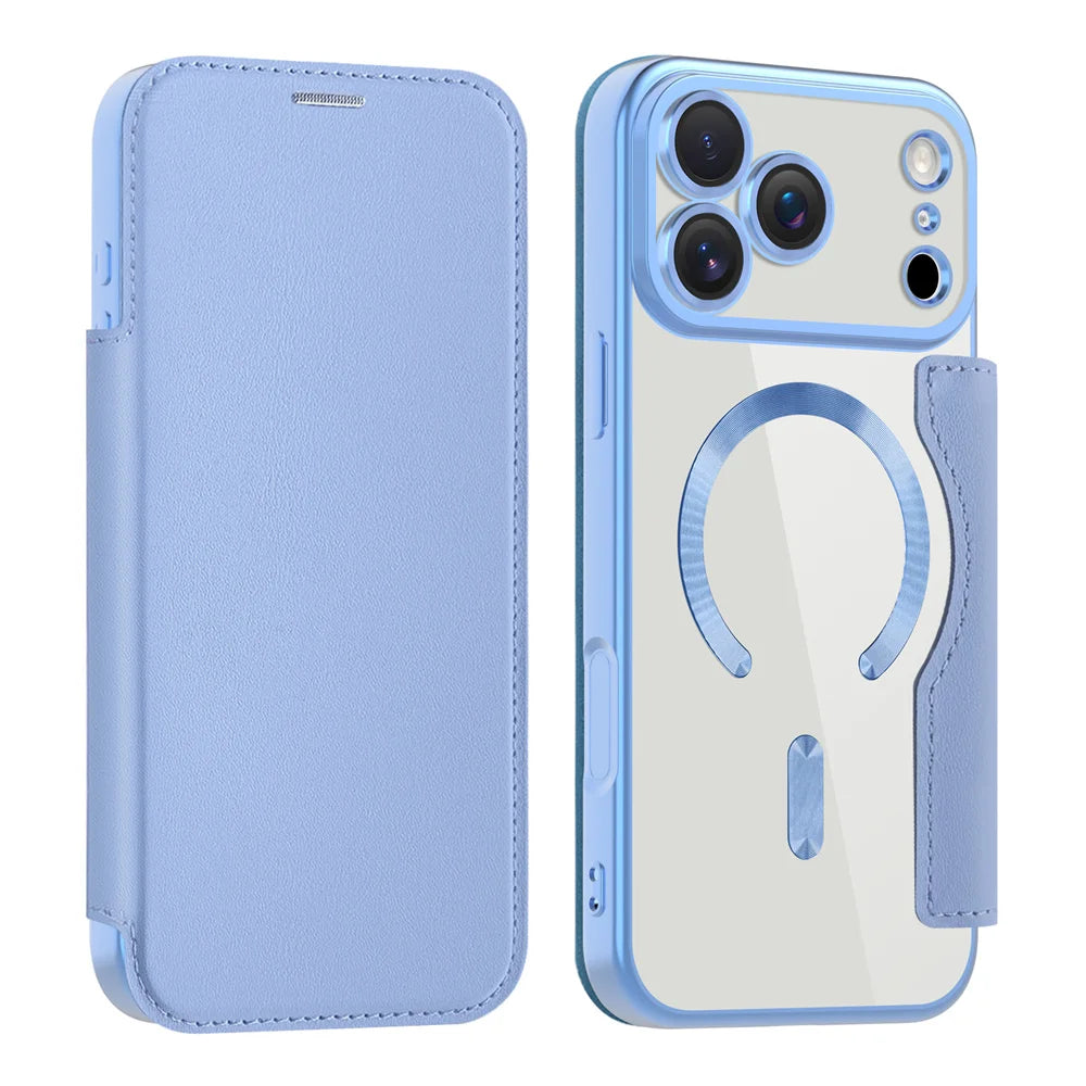 Clear Flip MagSafe Case iPhone 11-18, Sierra Blue