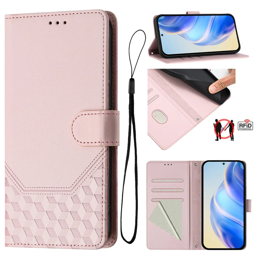 3D Cube Wallet Case Galaxy S20-S26, Pink