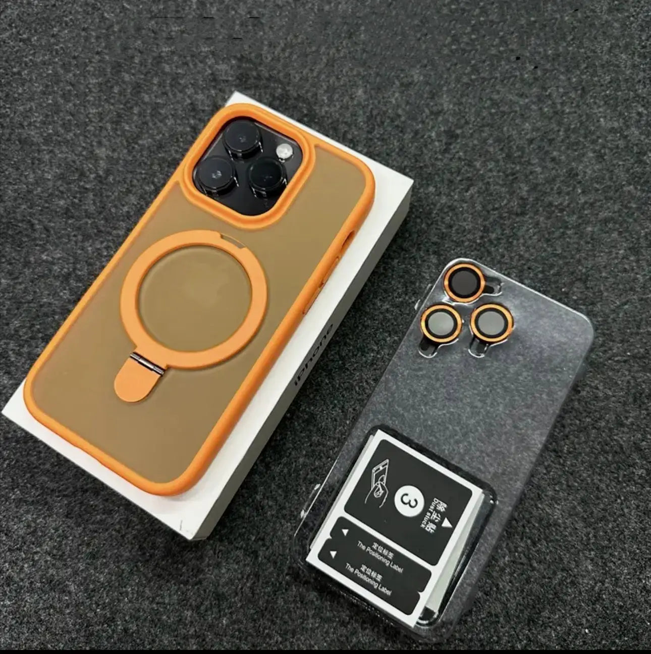 PureGuardCases Metal Ring Stand iPhone Case – MagSafe Matte Lens Protection Cover