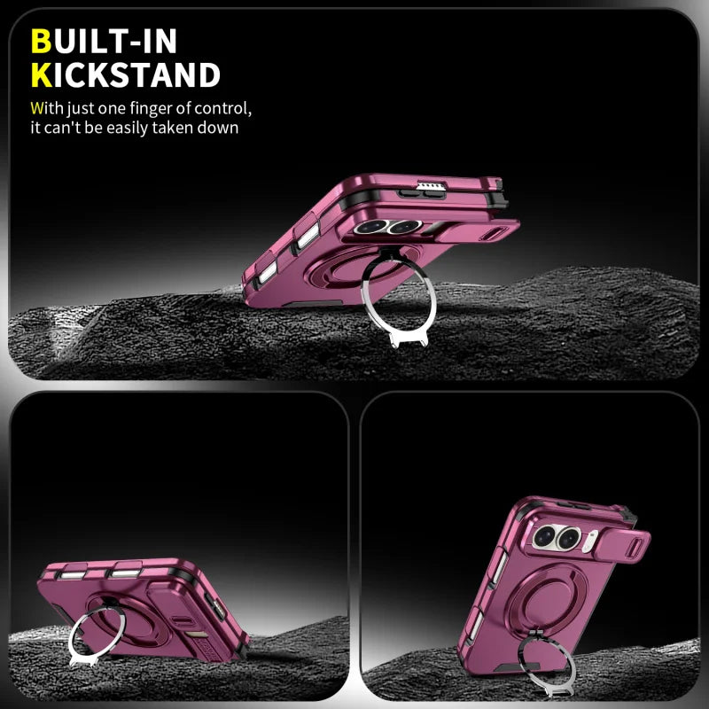 Rugged Armor Case with Sliding Camera Cover & Magnetic Ring Stand for iPhone Duo - image 6