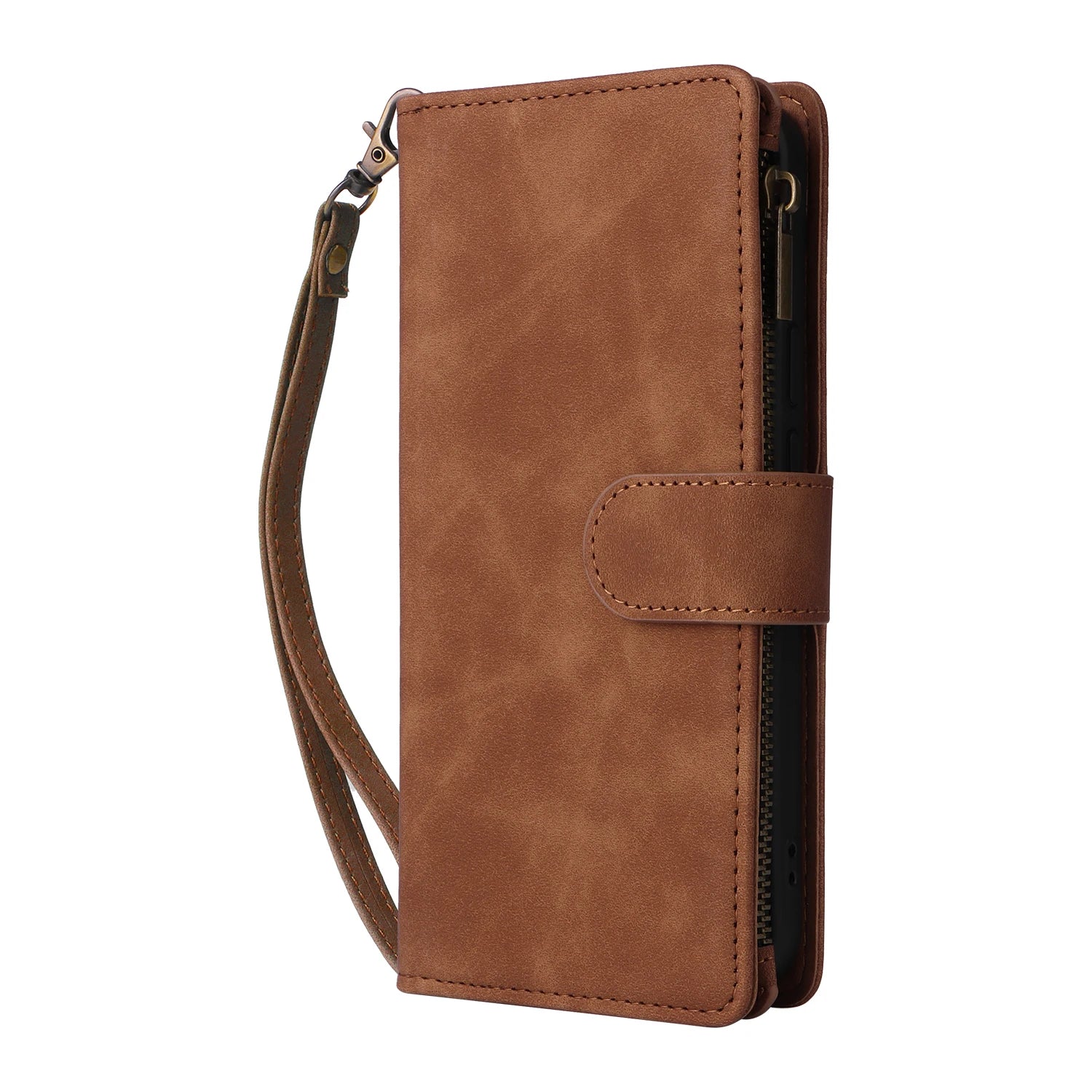PureGuardCases Zipper Leather Wallet Case for Google Pixel