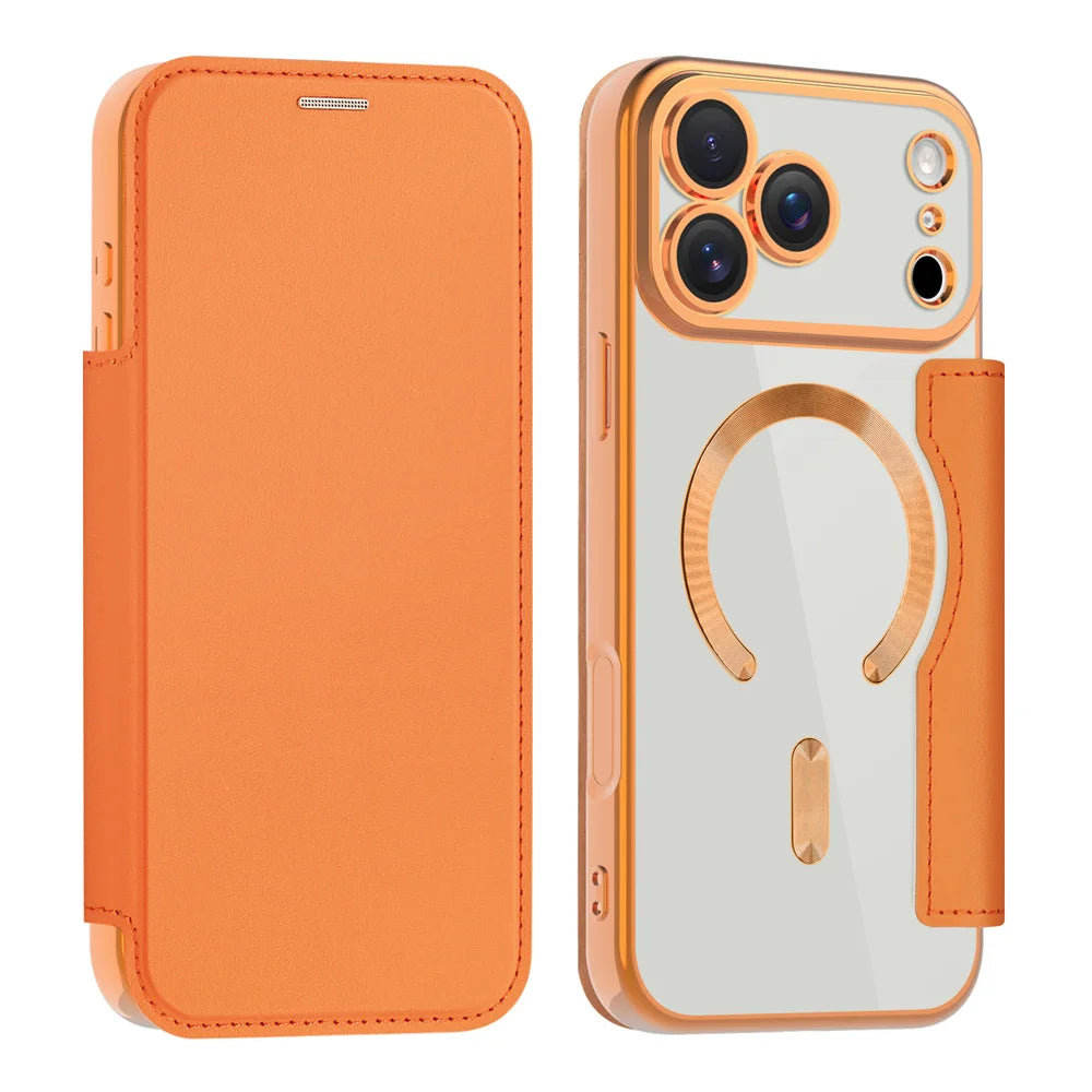 Clear Flip MagSafe Case iPhone 11-18, Orange