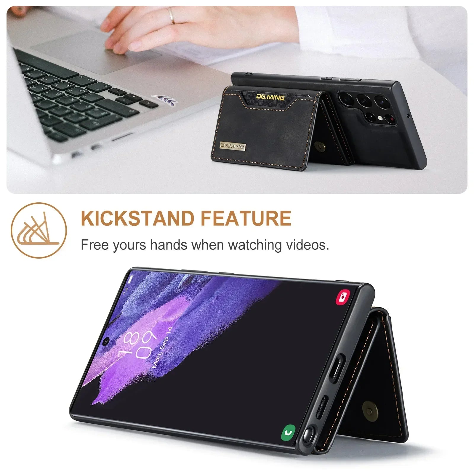 PureGuardCases 2-in-1 Detachable Magnetic Wallet Case for Samsung Galaxy & Z Fold