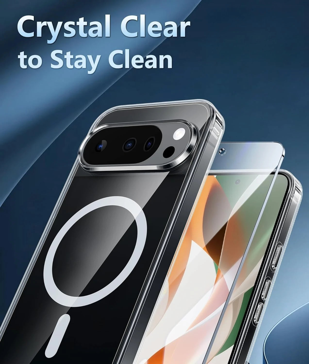 PureGuardCases Clear Magnetic Armor Case for Google Pixel
