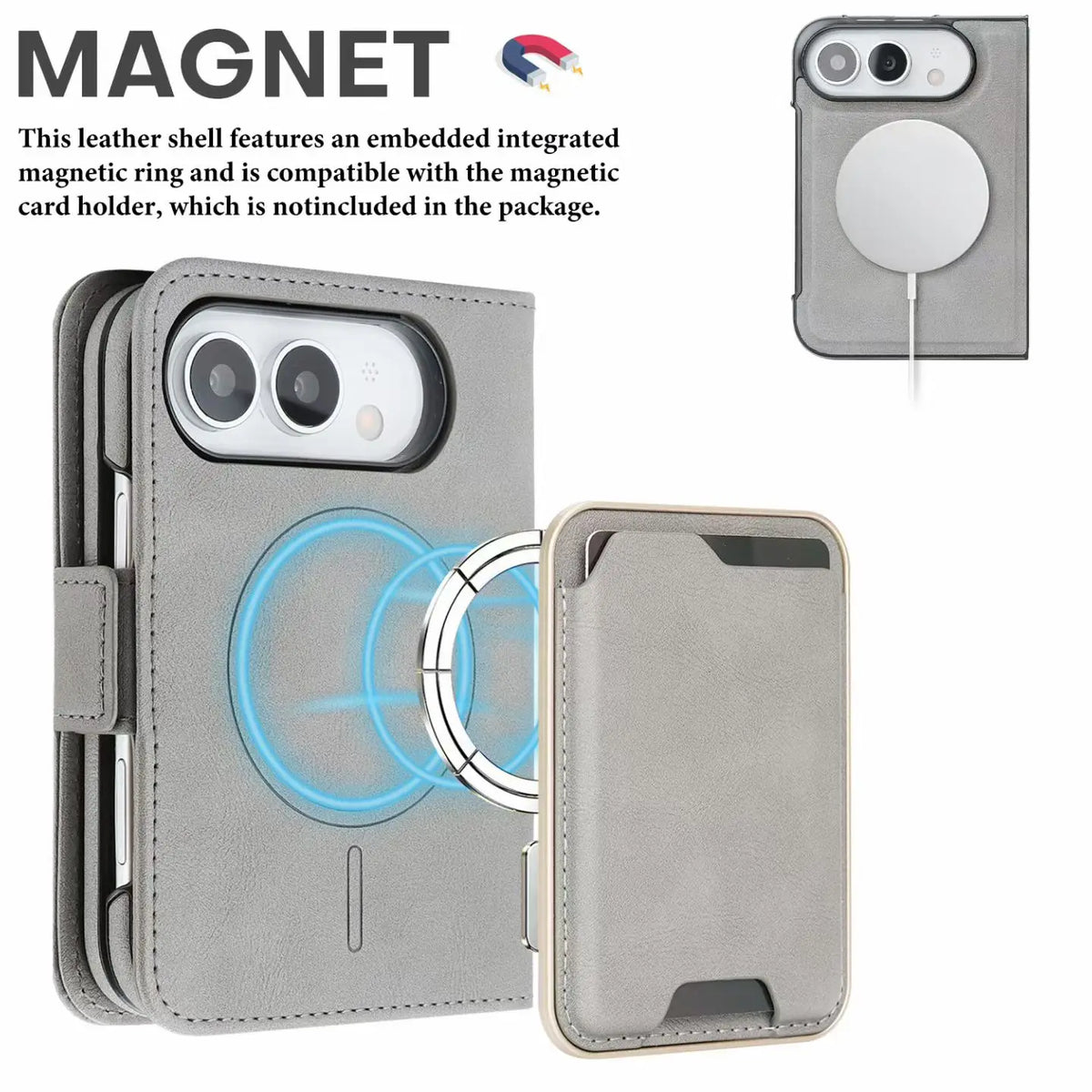 2-in-1 MagSafe Wallet iPhone Duo, front & back