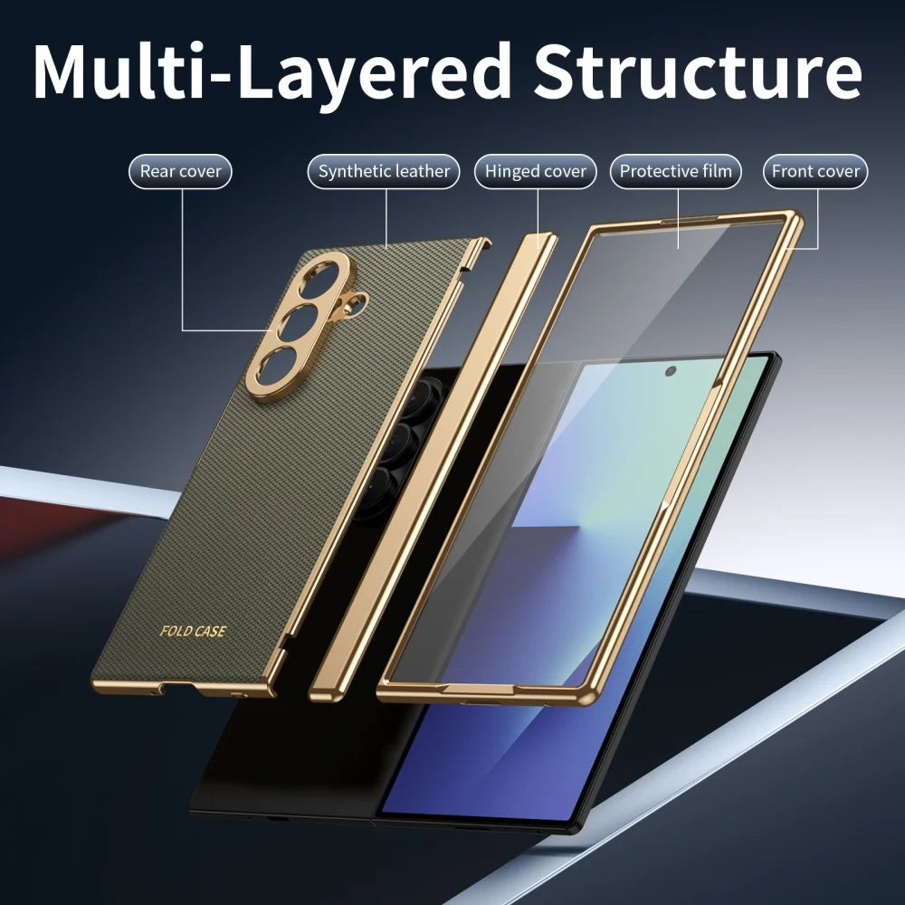 PureGuardCases Luxury Armor Case with Hinge Protection for Samsung Galaxy Z Fold