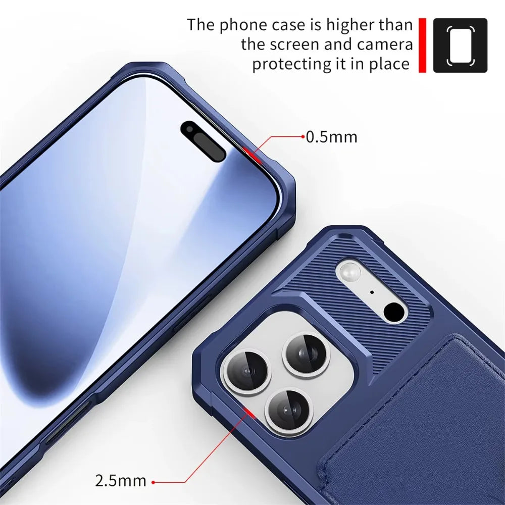 Rugged Card Wallet Case iPhone 18 Pro/Max, card slots
