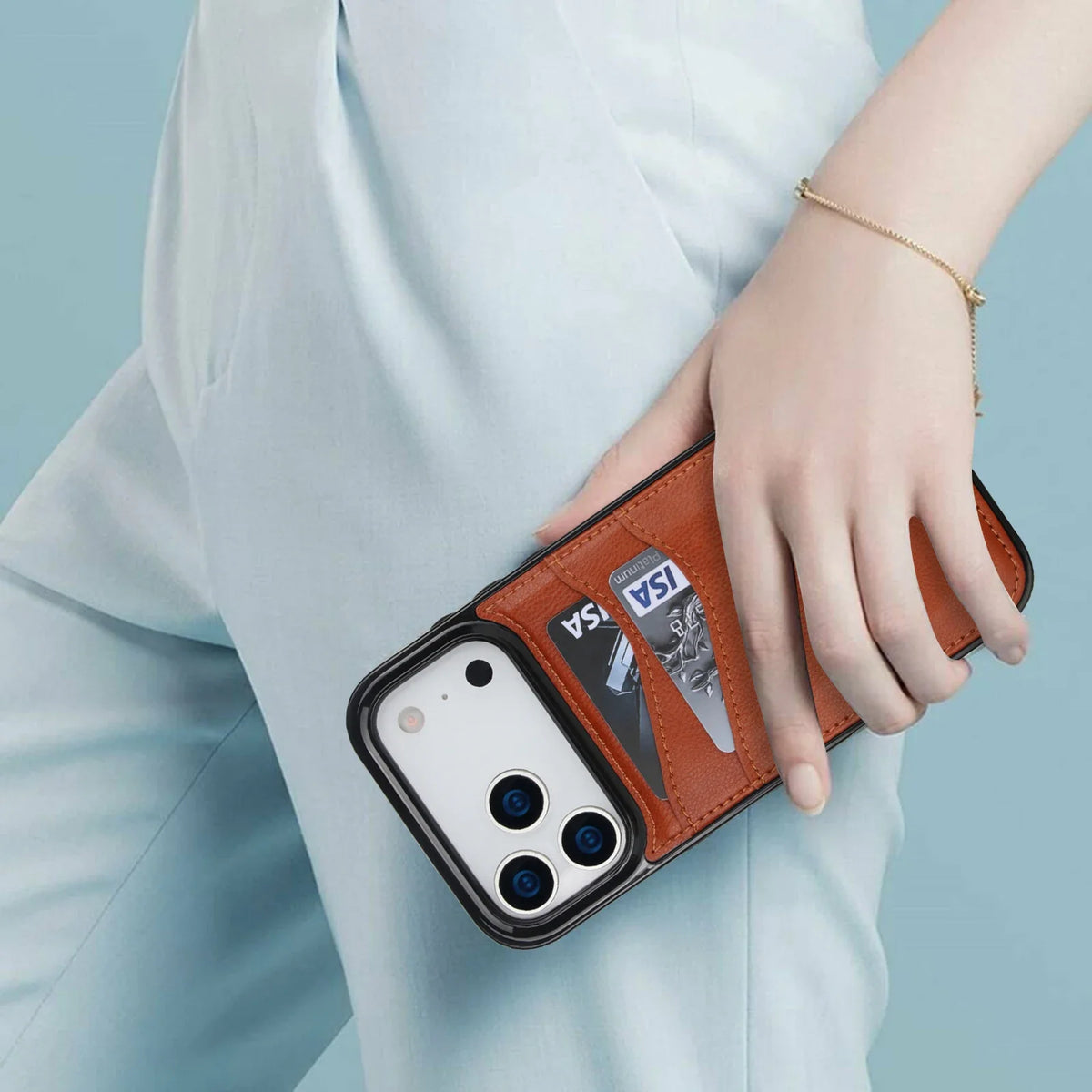 Card Slot Wallet Case iPhone 11-18, corner armor