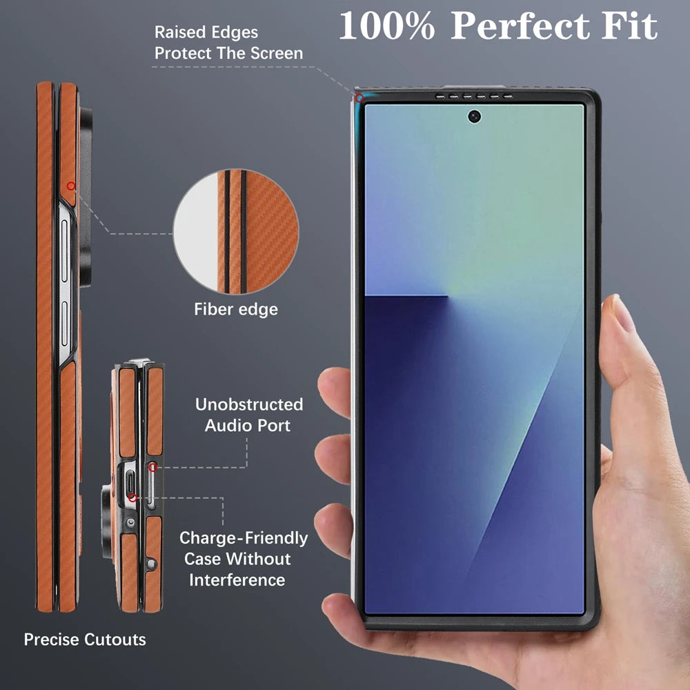 PureGuardCases Carbon Fiber Magnetic Case for Samsung Galaxy Z Fold