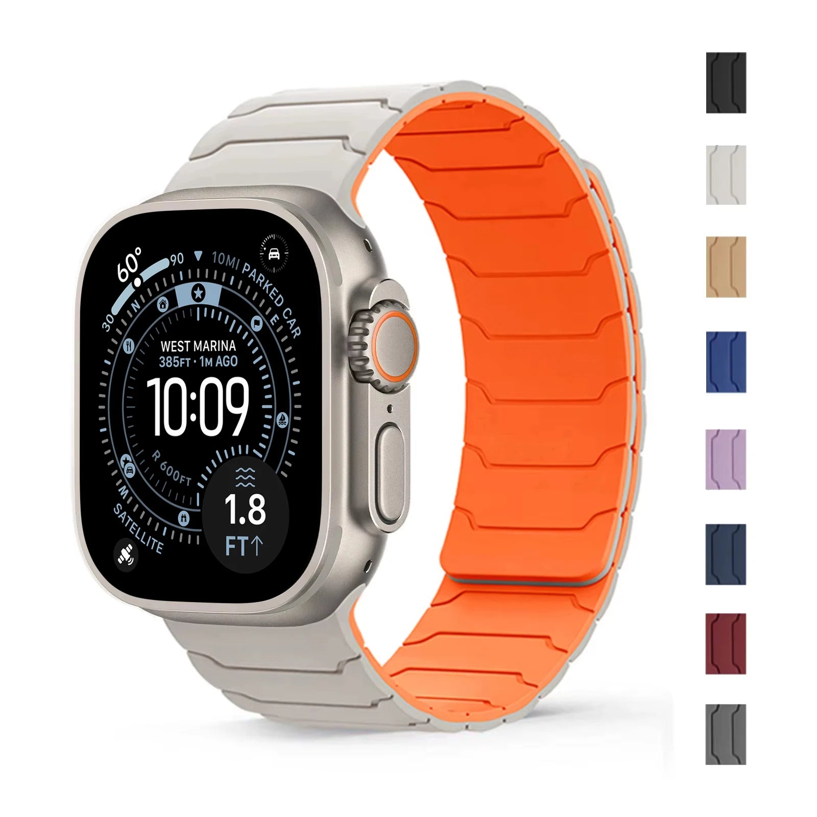 PureGuardCases Magnetic Silicone Band for Apple Watch