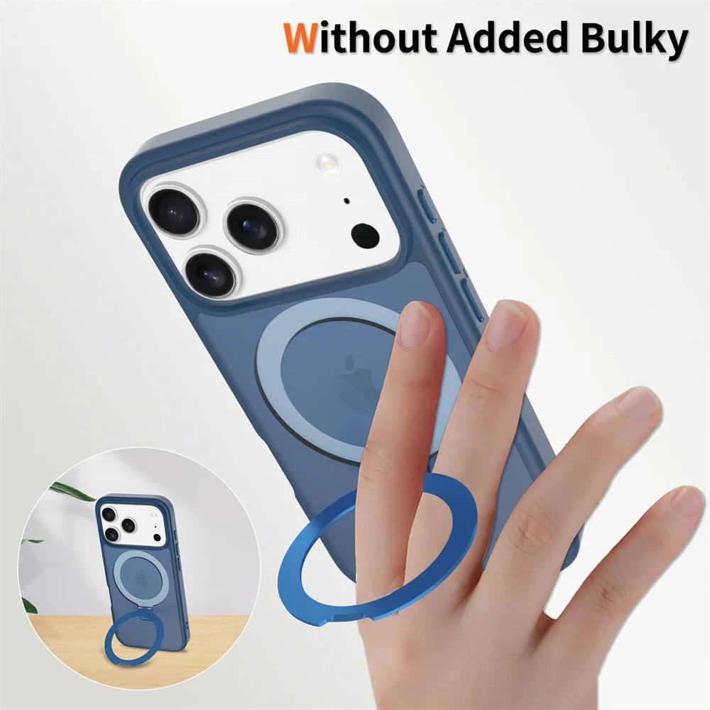 Frosted MagSafe Case iPhone 12-18, ring stand view