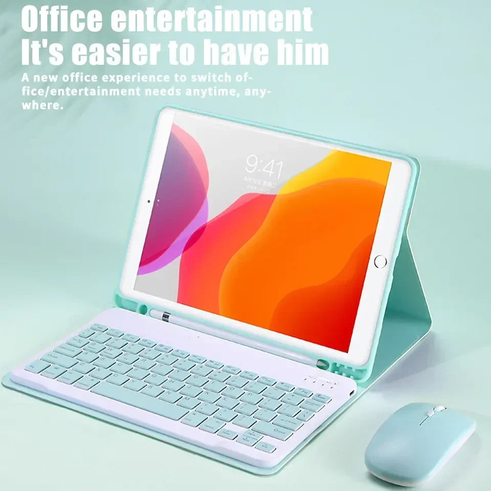 PureGuardCases Colorful Bluetooth Keyboard Case for iPad