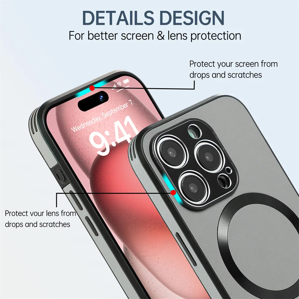 PureGuardCases Luxury Leather Stand iPhone Case – MagSafe Shockproof Cover