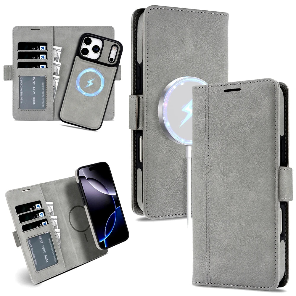 2-in-1 MagSafe Wallet for iPhone, Gray