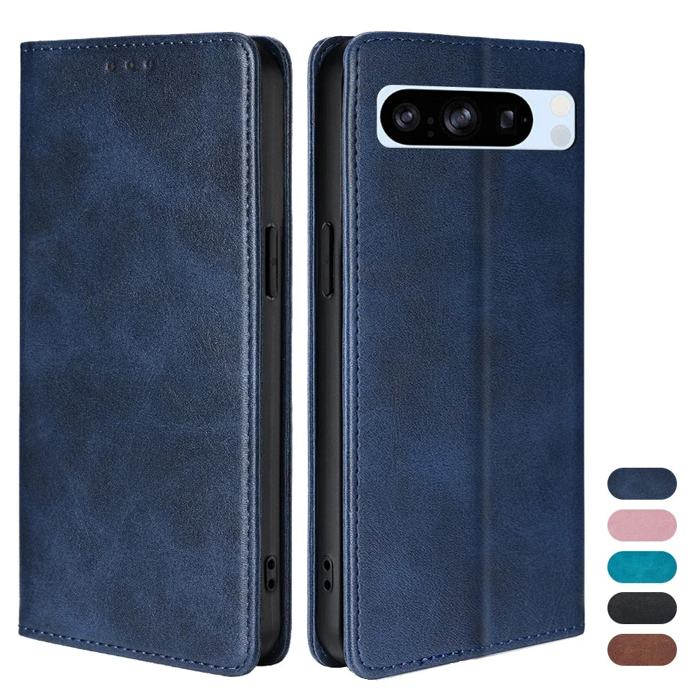 PureGuardCases Magnetic Leather Wallet Case for Google Pixel