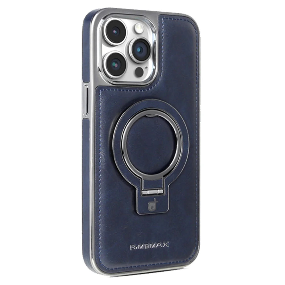 PureGuardCases Luxury PU Leather Stand iPhone Case – MagSafe Shockproof Cover