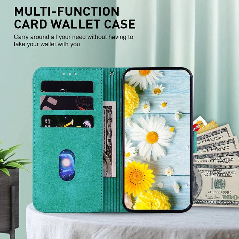 Leather Phone Case For Samsung Galaxy A56 A55 A54 A53 A52 A35 A36 A34 A26 A25 A23 A14 A15 A12 A16 a17 5G Card Slot Wallet Cover