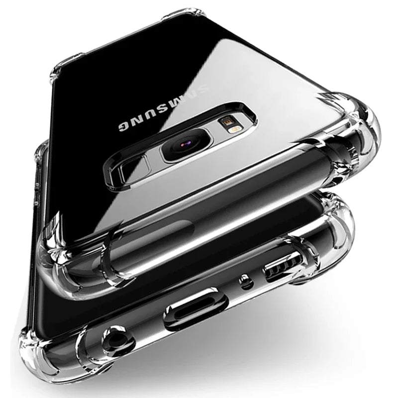 Four-corner airbag clear shockproof soft TPU case for Samsung Galaxy Note 20 Ultra, Note 10 Plus, Note 9, S10e and S25-S20