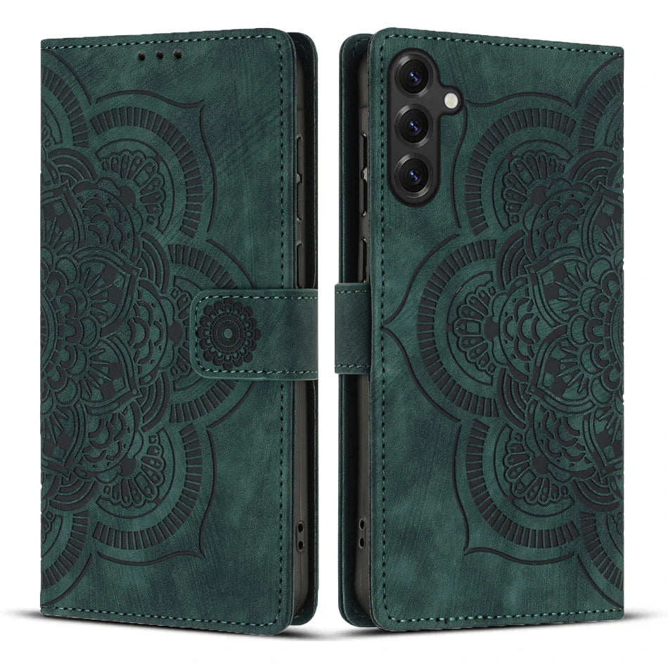 Mandala Wallet Case Galaxy S20-S26, Green