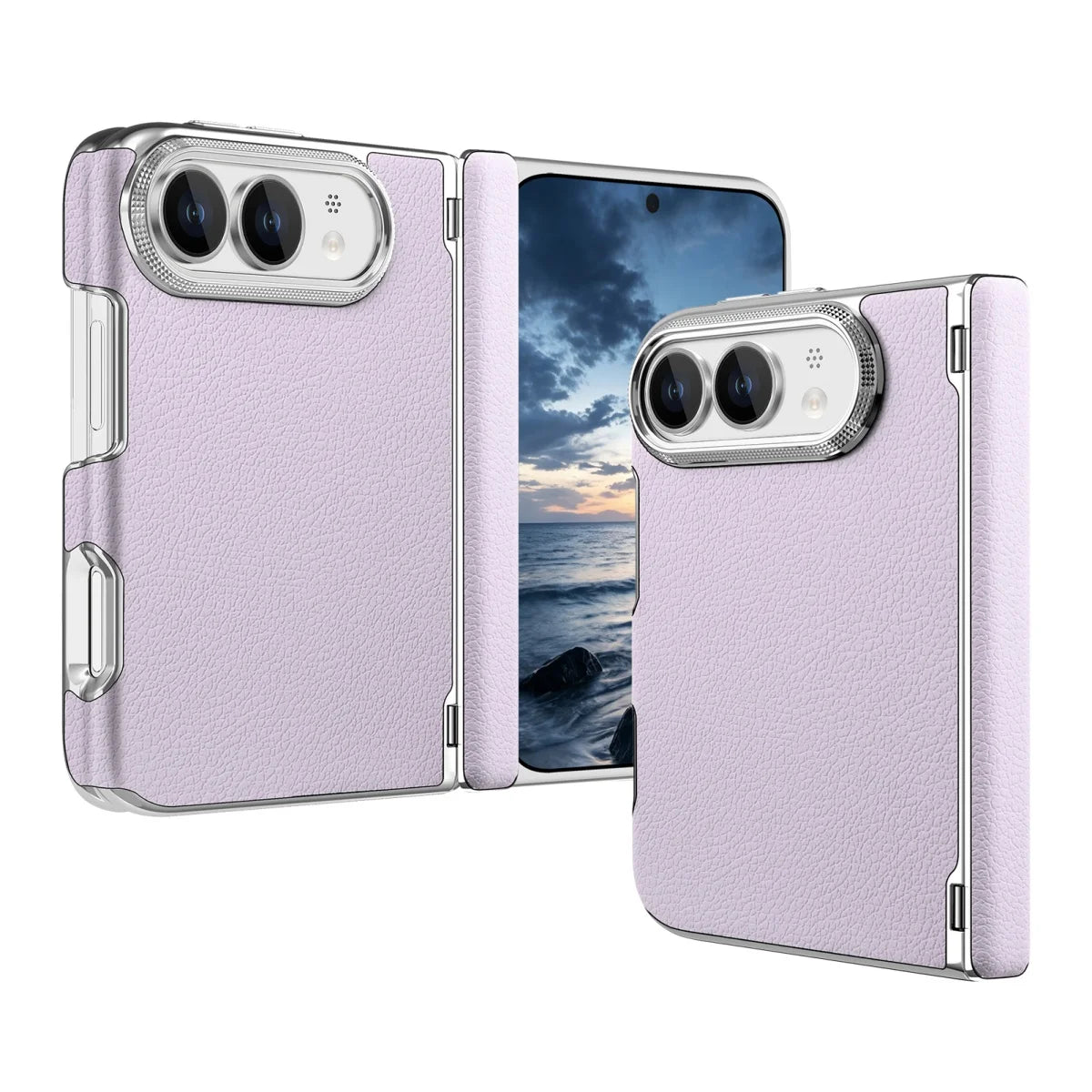 Lychee Leather Hinge Case for iPhone Duo, Magnetic Axle - Product View 7