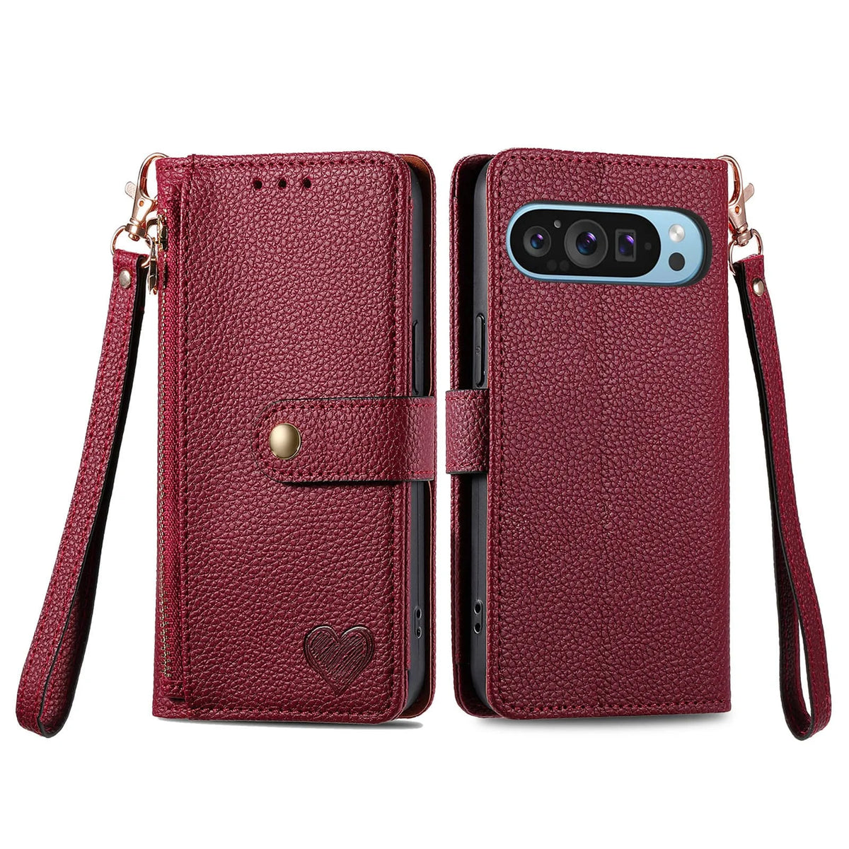 Zipper Wallet Case with Wrist Strap for Google Pixel 10-6 - Product View 7