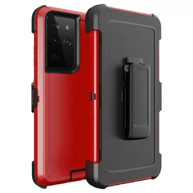 PureGuardCases 3-in-1 Military Armor Belt Clip Case for Samsung Galaxy