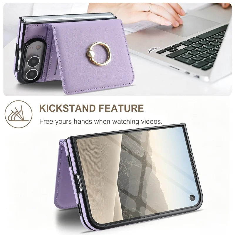 Ring Grip Leather Wallet Case for iPhone Duo, Glass Film - Product View 5