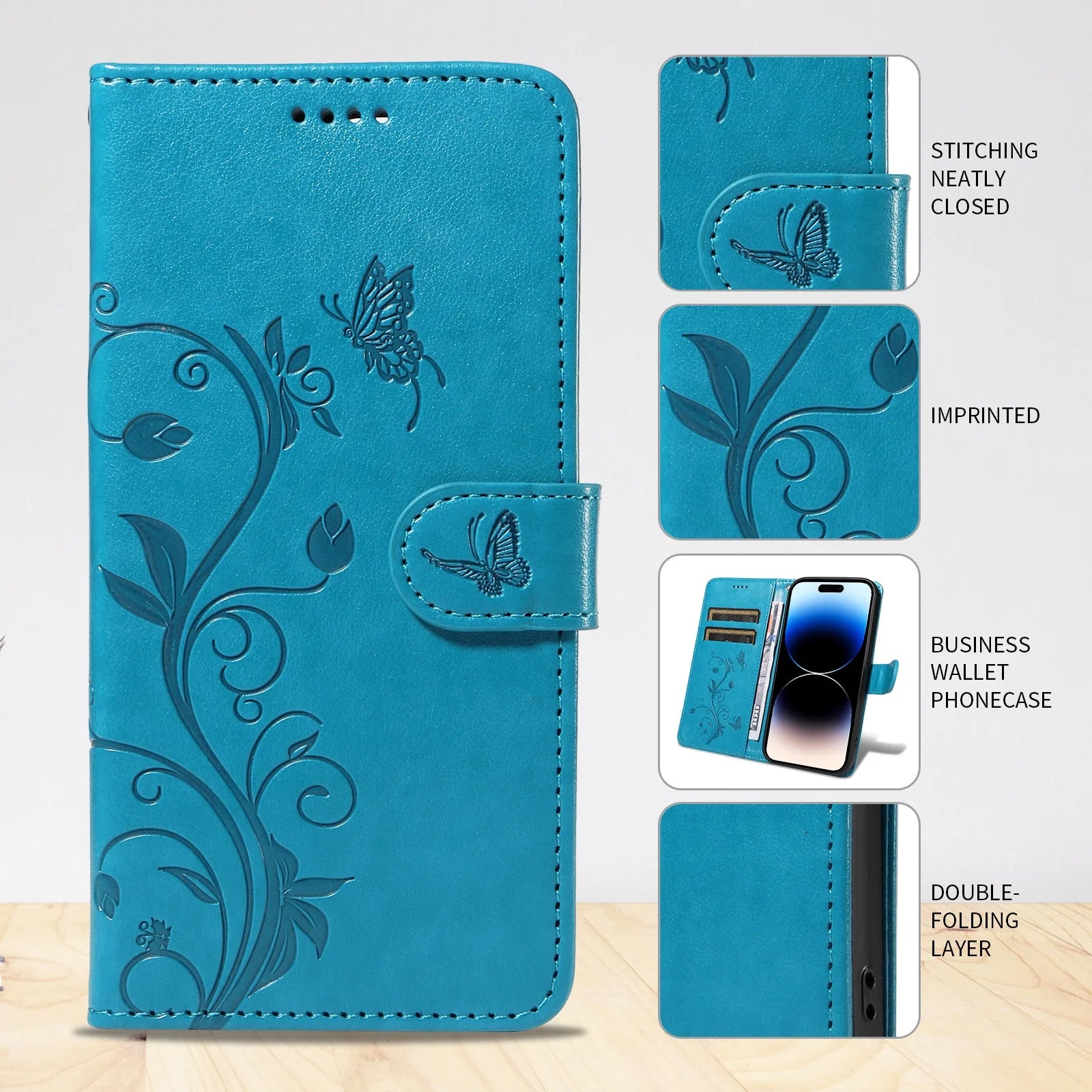 Luxury Butterfly Flower Vine Flip Leather Wallet Case For Samsung Galaxy A06 A16 A26 A36 A56 A05 A05S A15 A25 A35 A55 5G A07 A17