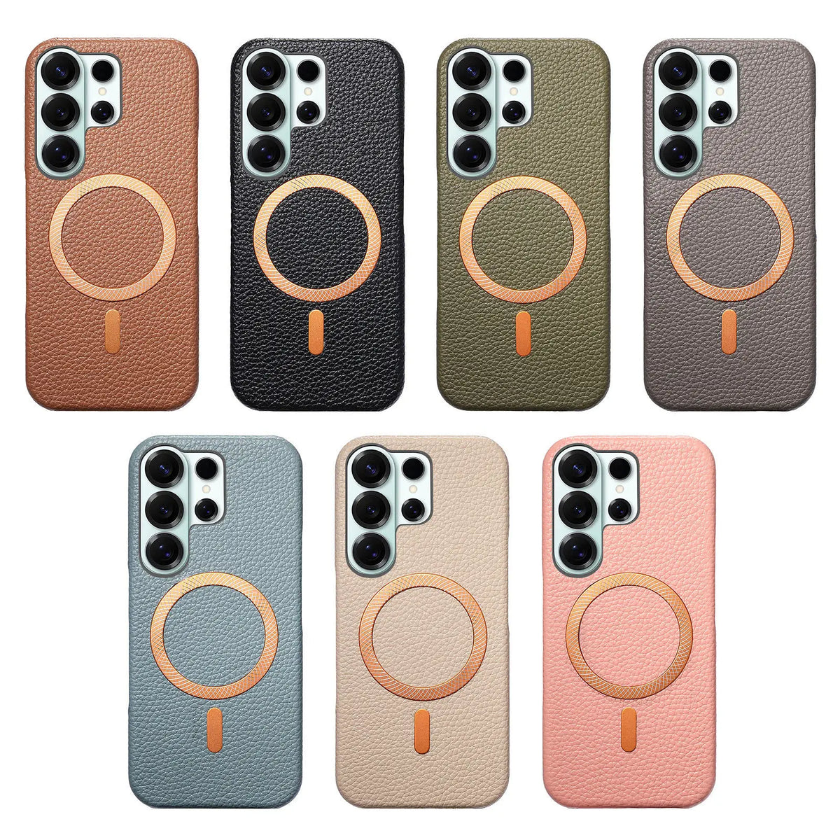 Lychee Leather MagSafe Slim Case for Samsung Galaxy S26, S25, S24 & Galaxy A56, A36 - image 3