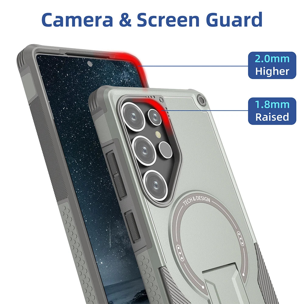 Fold Stand Armor Case Galaxy S & A, front & back