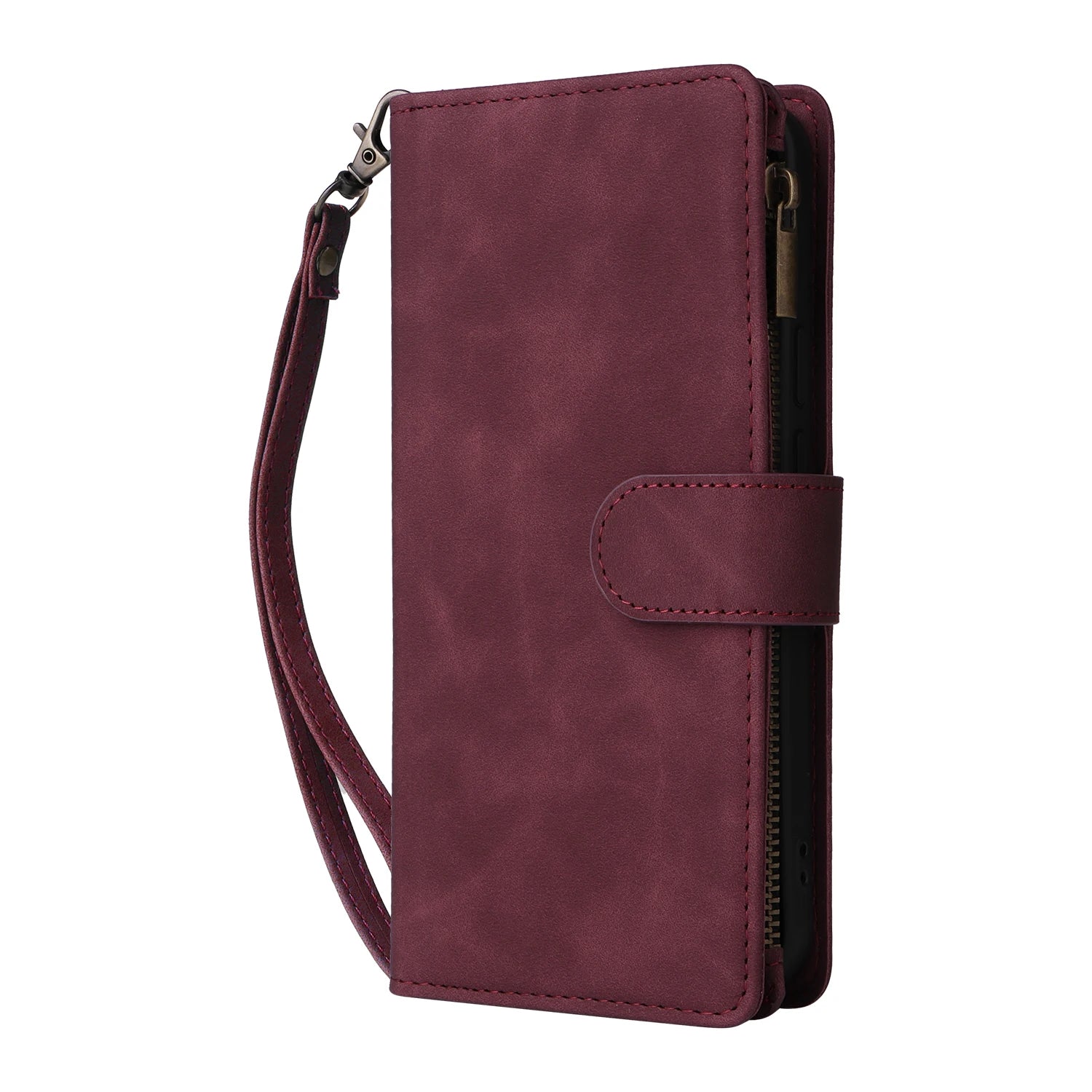 PureGuardCases Zipper Leather Wallet Case for Google Pixel