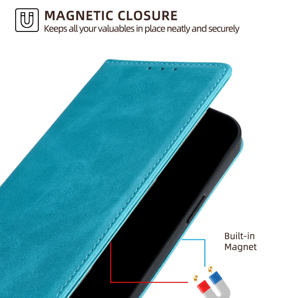 PureGuardCases Business Magnetic Leather Wallet Case for Google Pixel