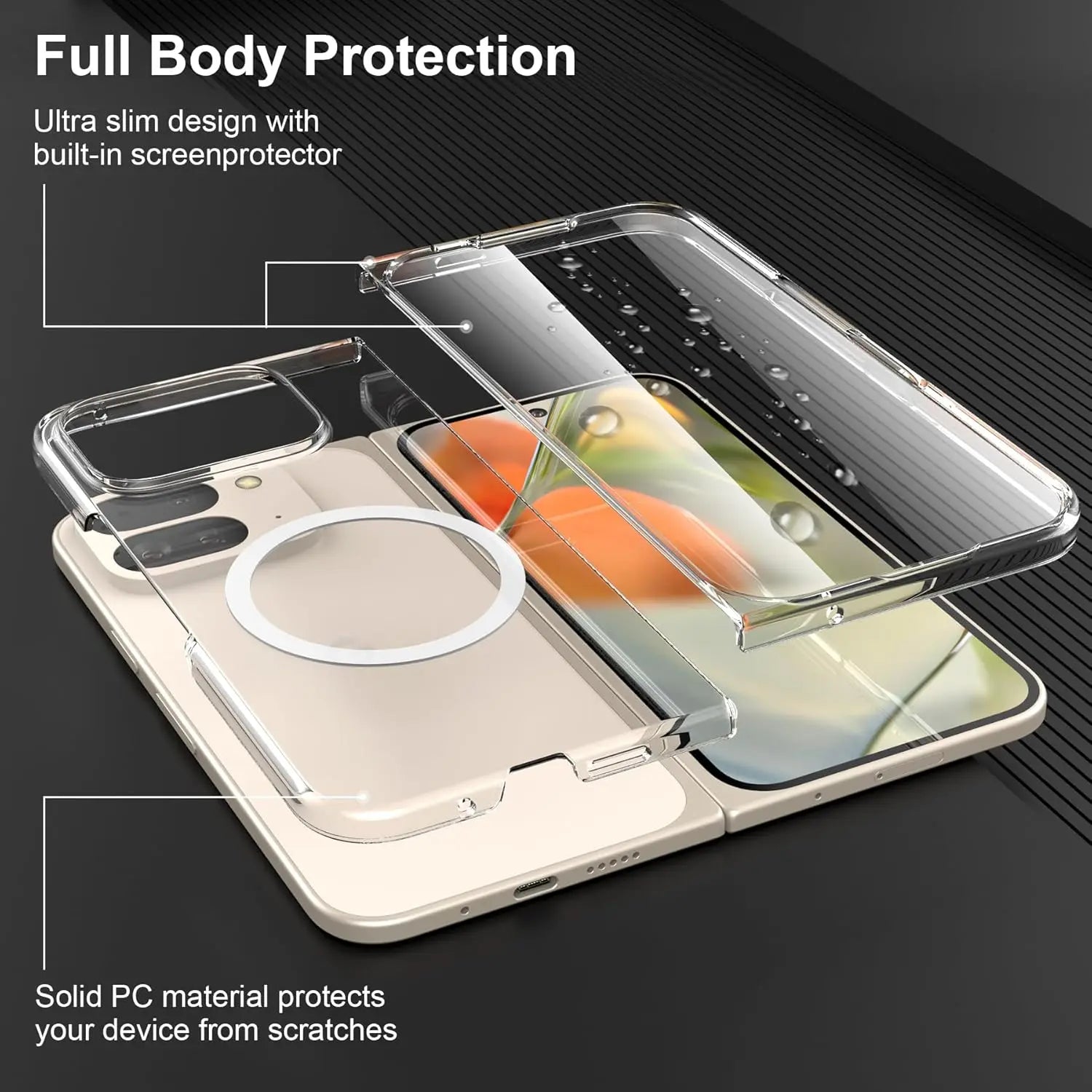 PureGuardCases Clear Magnetic Case for Google Pixel Fold