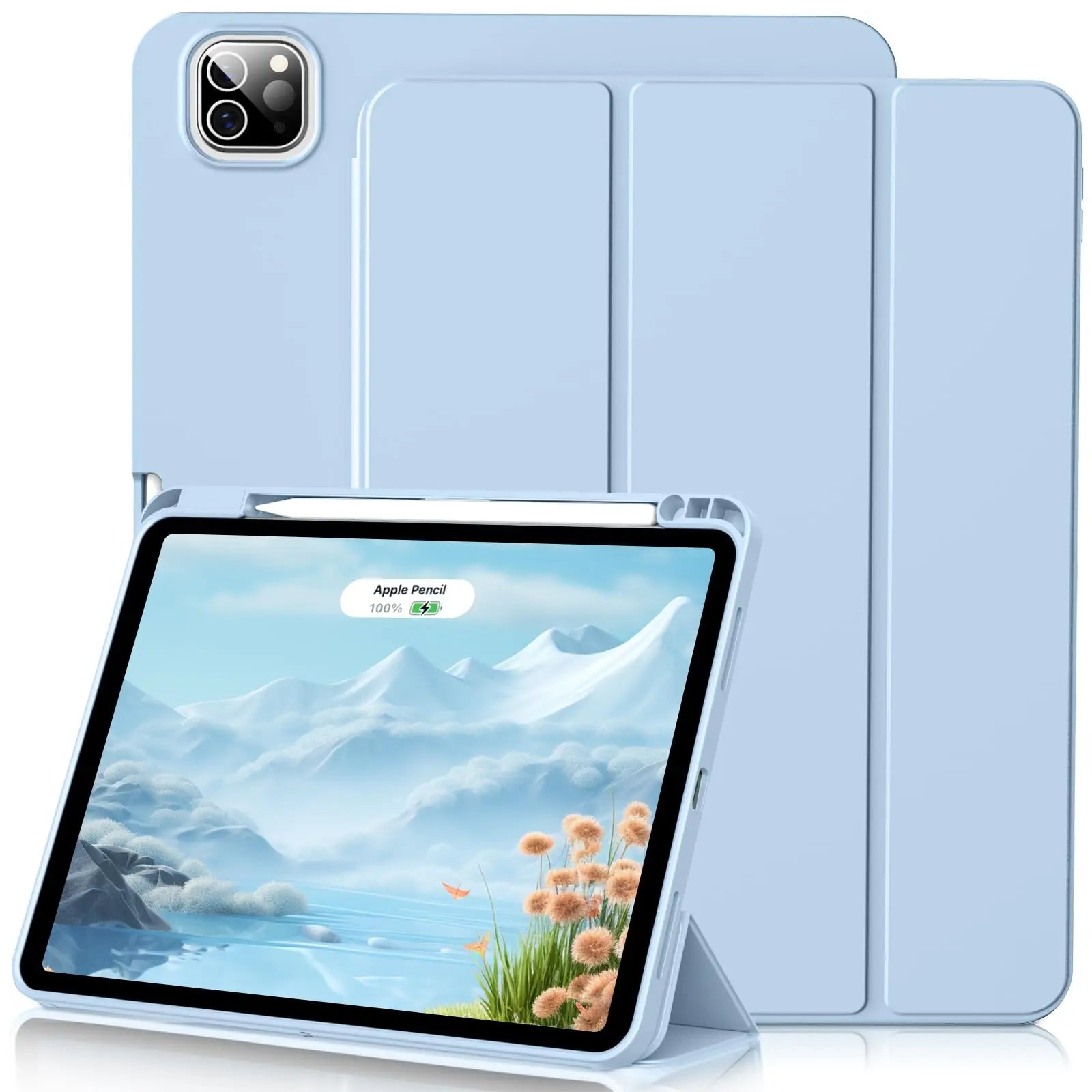 PureGuardCases Smart Folio Case with Pencil Holder for iPad
