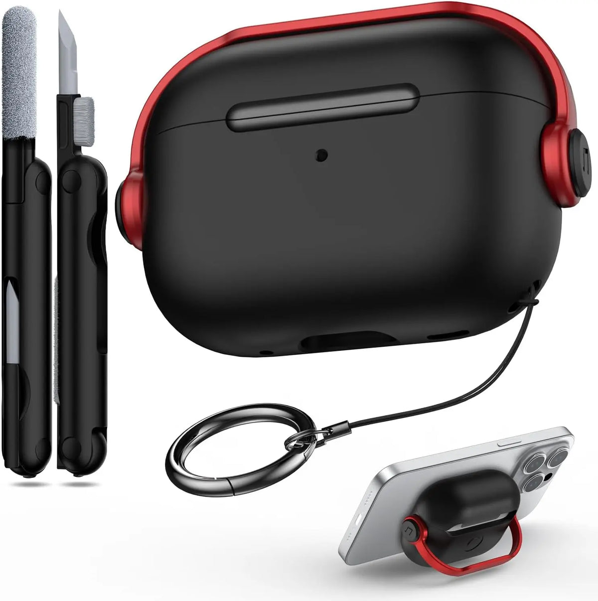 Secure Lock Case AirPods 4 & Pro, Red Black