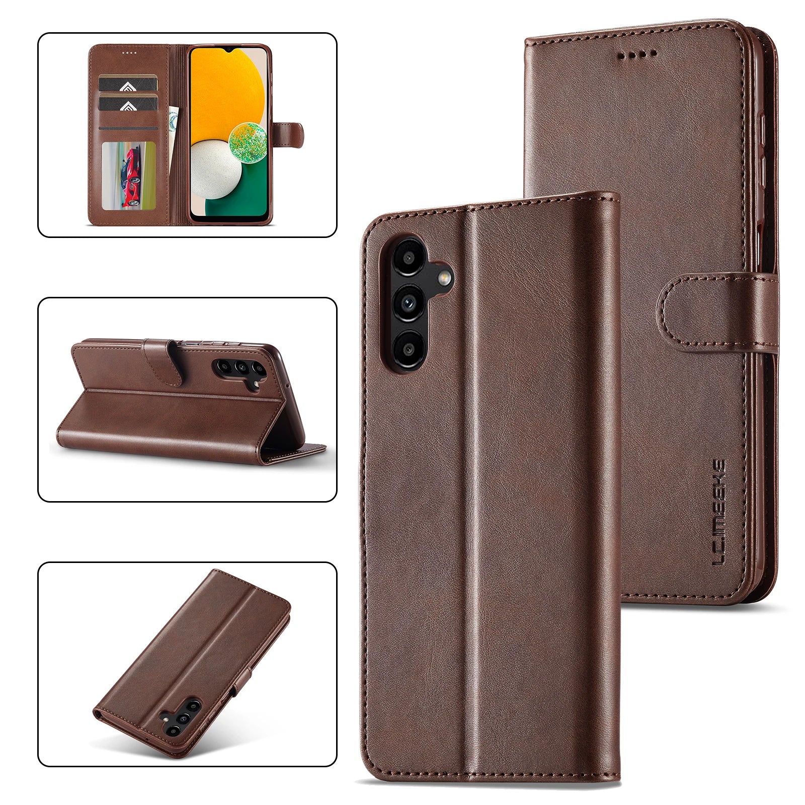 Leather Flip Case For Samsung Galaxy A17 A37 A57 A15 A35 A55 A16 A36 A56 A07 A26 A06 A05S A14 A34 A54 A13 A33 A53 Wallet Cover