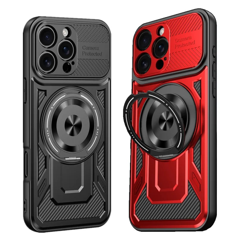 PureGuardCases 360° Rotatable Kickstand iPhone Case – MagSafe Shockproof Cover