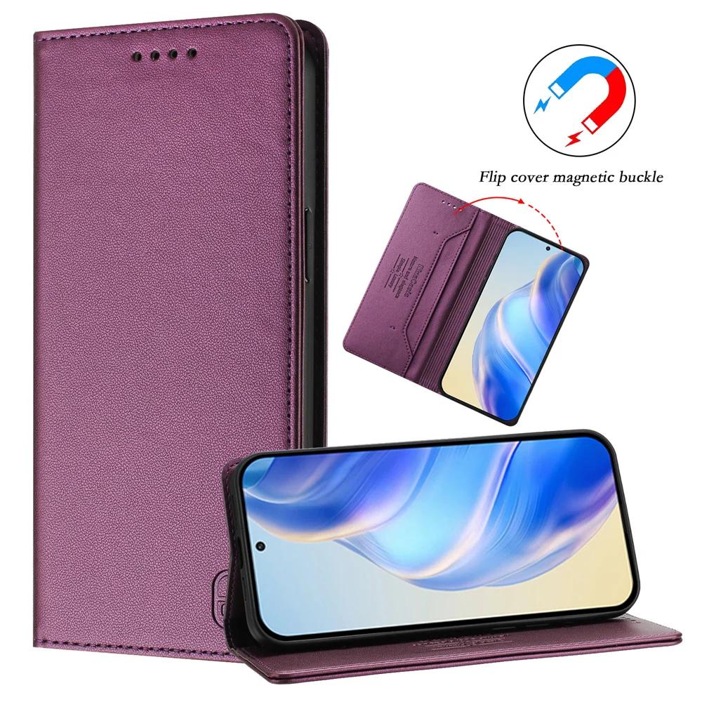 Horizontal viewing stand and magnetic closure on the Samsung Galaxy A series leather folio wallet case