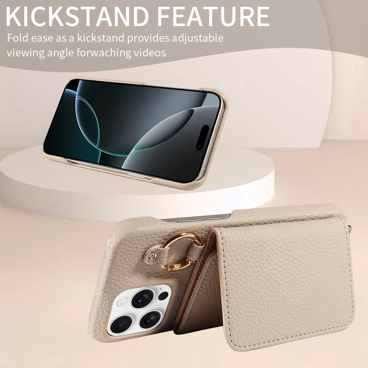 PureGuardCases PU Leather Crossbody Wallet iPhone Case – MagSafe Magnetic Card Holder Cover