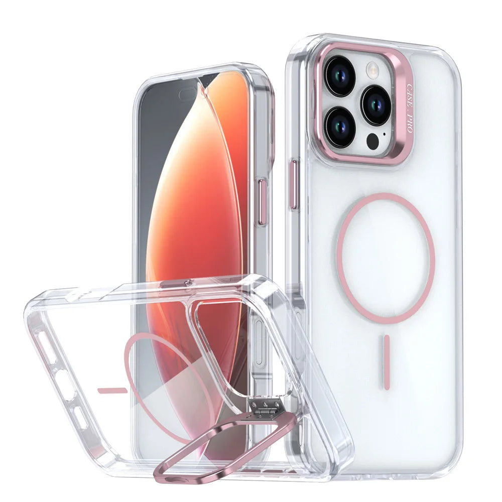Clear MagSafe Case with Camera Lens Stand for iPhone 11-18 - Product View 6