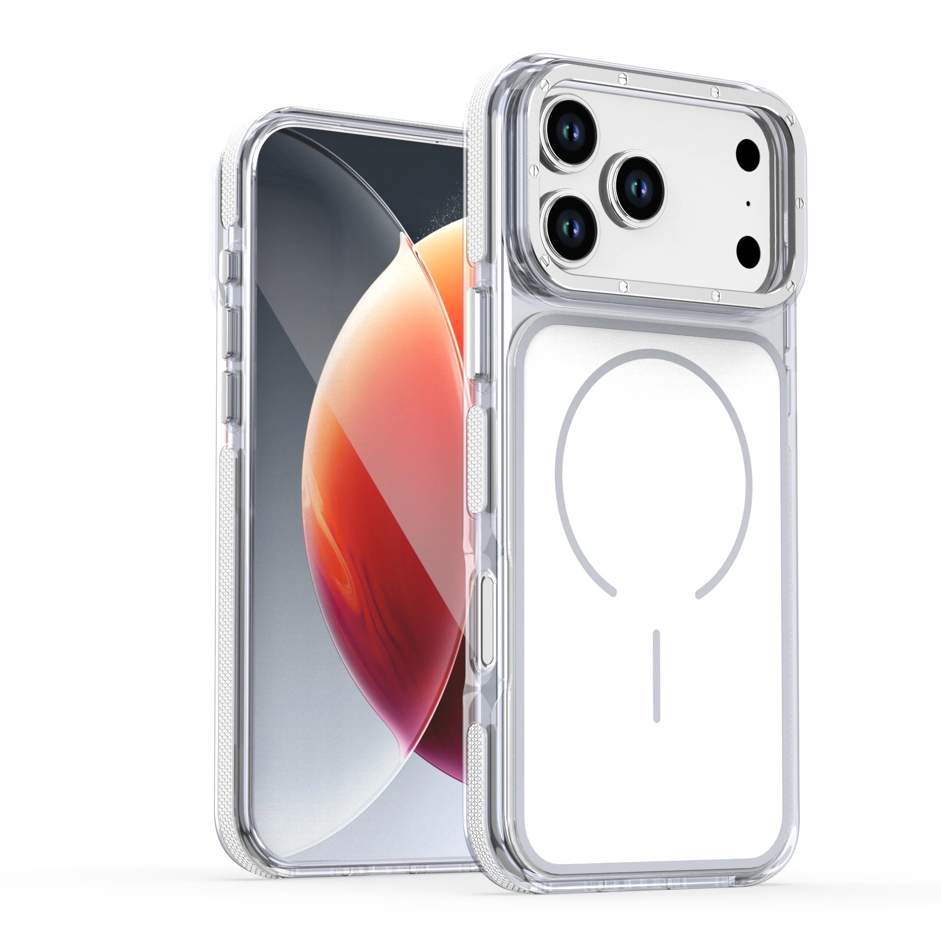 PureGuardCases Luxury Two-Tone Clear iPhone Case – Strong Magnetic MagSafe Cover