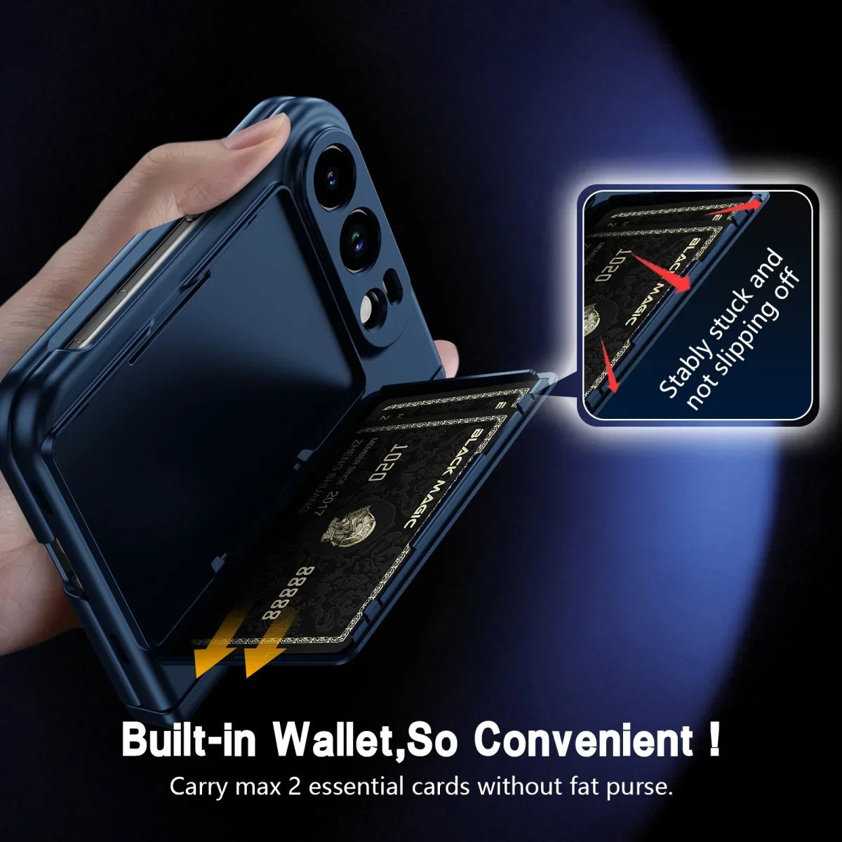 Pen Slot Card Wallet Kickstand Case for iPhone Duo - Product View 5