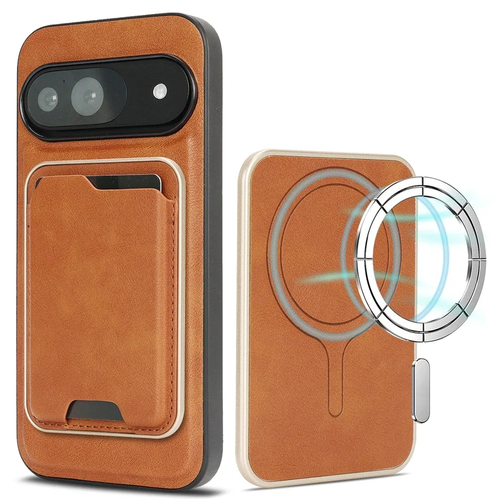 PureGuardCases 2-in-1 Magnetic Leather Wallet Case for Google Pixel