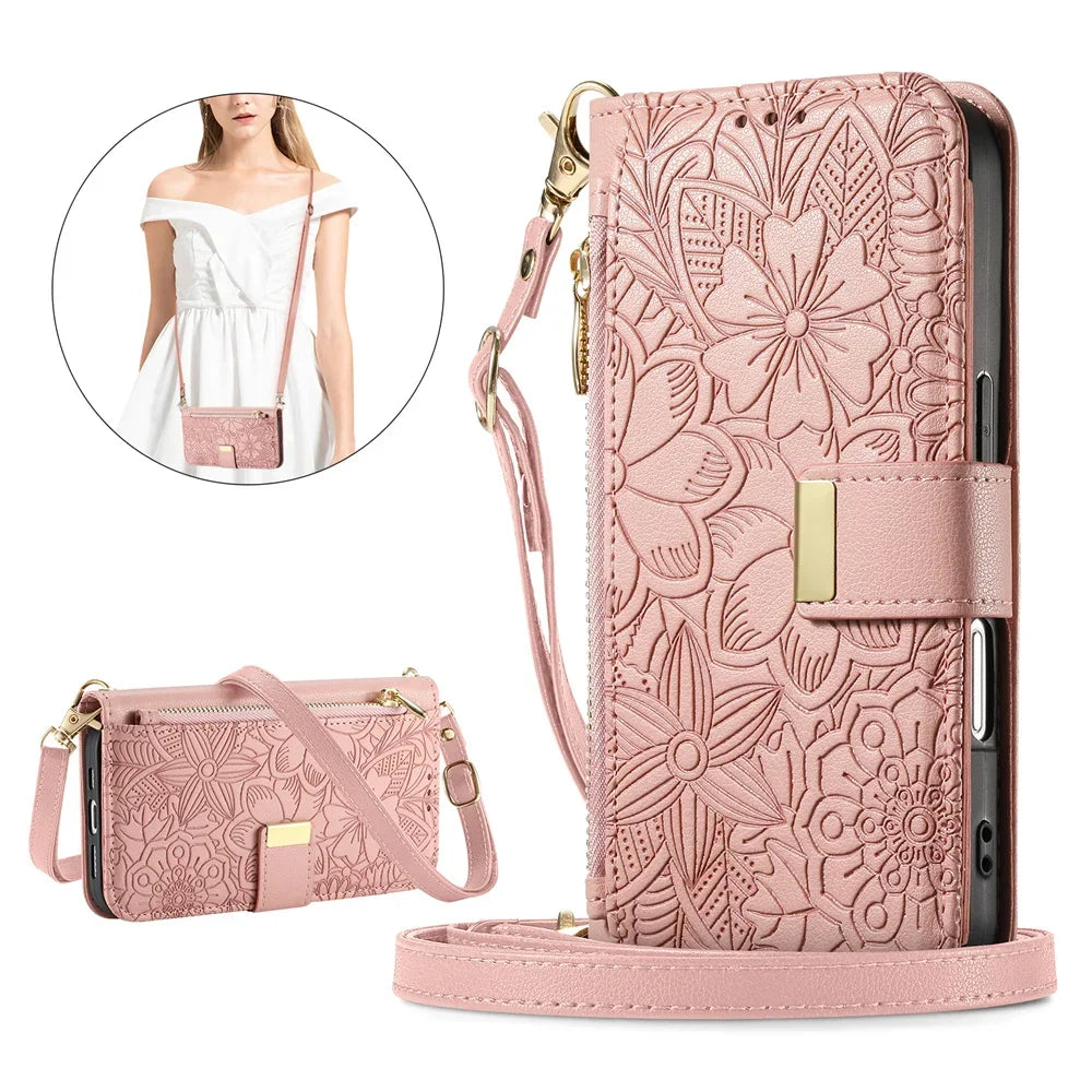 Zipper Crossbody Case iPhone 18 Pro/Max, Pink