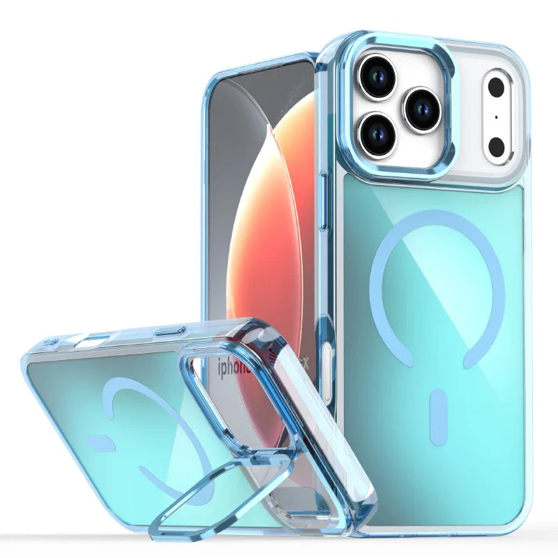 PureGuardCases Luxury Matte Lens Stand iPhone Case – MagSafe Magnetic Cover