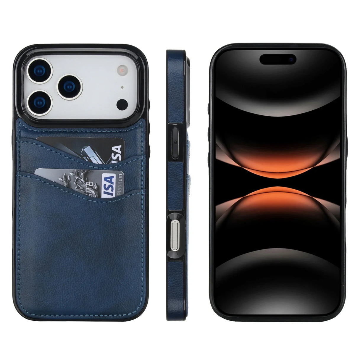 Card Slot Wallet Case iPhone 11-18, Blue